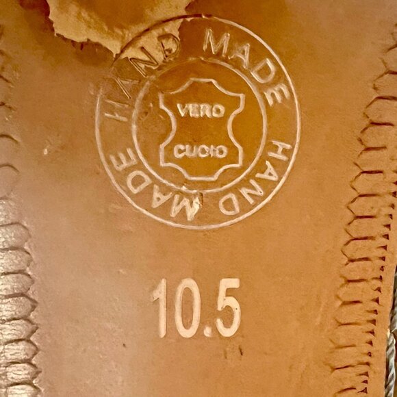 Steven Land Hand Made Leather Wingtip Oxford Dress Shoes Black10.5 Vero Cuoio - Picture 9 of 10